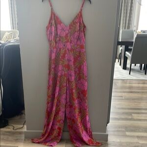 Vibrant Pink Floral Maxi Dress